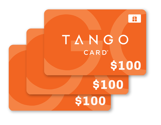 WIN 1 of 3 $100 TANGO GIFT CARDS